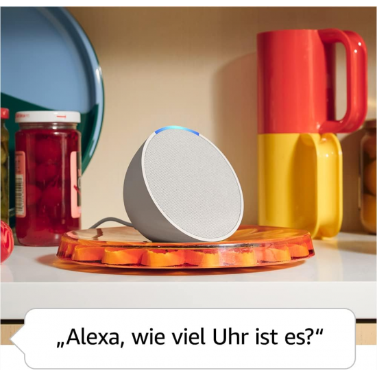 Amazon Echo Pop Smart Lautsprecher - Holzkohle