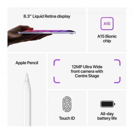 Apple iPad mini 6. Generation (2021, Wi-Fi, 256GB) – Violett