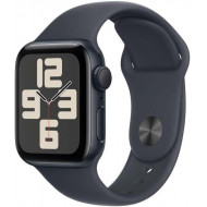 Apple Watch SE 2. Generation (GPS 44 mm) Smartwatch mit Aluminiumgehäuse in Polarstern und Sportarmband in Polarstern (S/M)