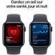 Apple Watch SE 2. Generation (GPS 44 mm) Smartwatch mit Aluminiumgehäuse in Polarstern und Sportarmband in Polarstern (S/M)