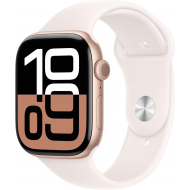 Apple Watch Series 10 (GPS, 42mm) - Rose Gold Aluminium Gehäuse mit M/L Light Blush Band