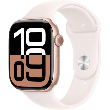 Apple Watch Series 10 (GPS, 42mm) - Rose Gold Aluminium Gehäuse mit S/M Light Blush Band