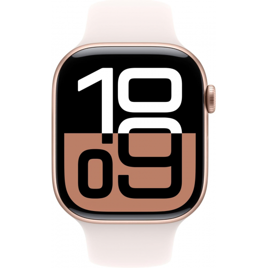 Apple Watch Series 10 (GPS, 46mm) - Rose Gold Aluminium Gehäuse mit S/M Light Blush Band