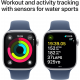 Apple Watch Series 10 (GPS, 46mm) - Silbernes Aluminiumgehäuse mit M/L Denim Sportband