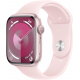 Apple Watch Series 9 (GPS, 41 mm) – rosafarbenes Aluminiumgehäuse mit hellrosa Sportarmband S/M