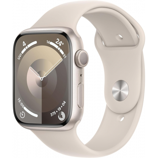 Dealtag Apple Watch Series 9 GPS 41 mm Starlight Aluminiumgehause mit M L Starlight Sportarmband