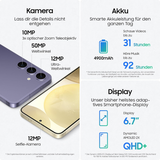 Samsung Galaxy S24+ 5G Smartphone (Dual-SIMs, 12+256 GB) – Kobaltviolett
