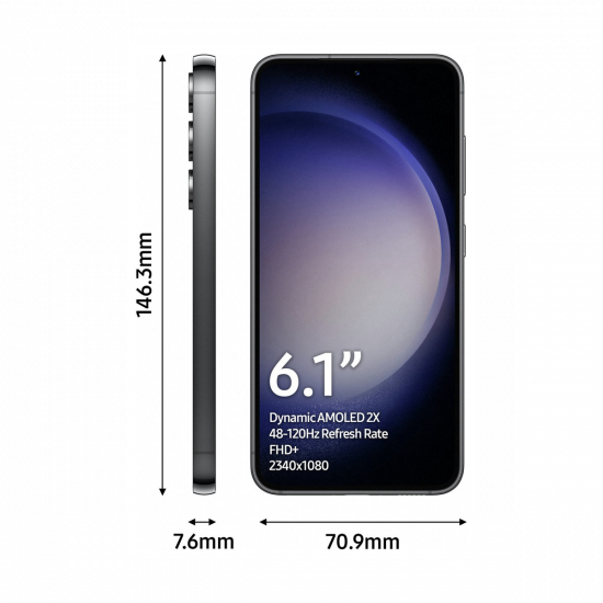 Samsung Galaxy S23 5G Smartphone (Dual-SIMs, 8+128GB) - Phantomschwarz