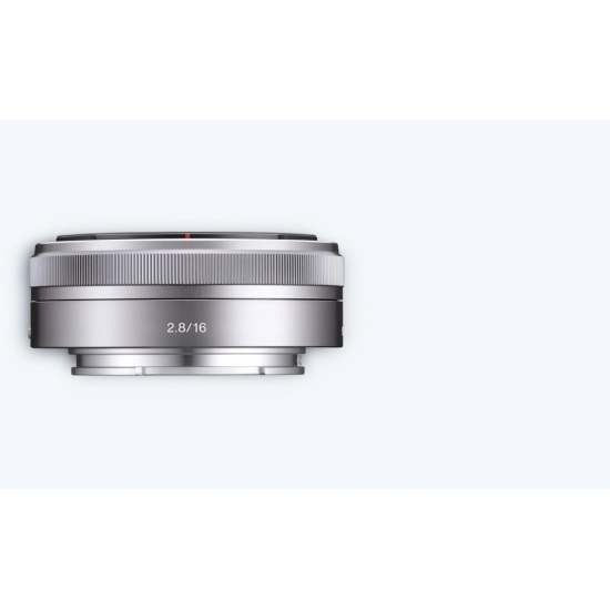 Sony E Mount – APS-C 16 mm F2.8 Prime Objektiv (Silber)