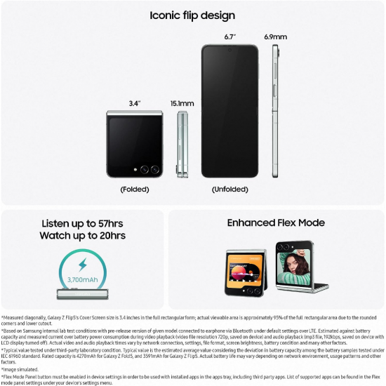 Samsung Galaxy Z Flip 5 5G Smartphone (8+512 GB) – Creme