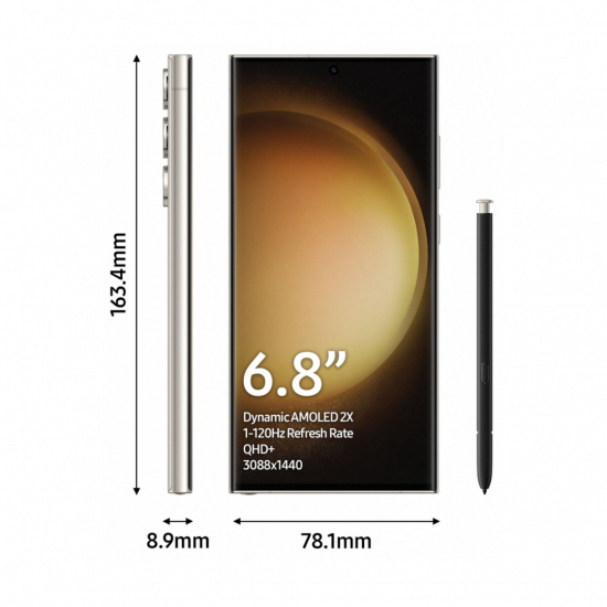 Samsung Galaxy S23 Ultra 5G Smartphone (Dual-SIMs, 12+512 GB) - Creme